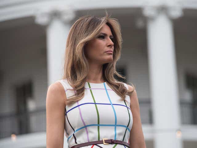 Melania Trump Sports Mary Katrantzou Dress At Congressional