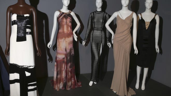 The exhibition is intended as a sampling, not an all- consuming account of black contri­butions to fashion, but it does offer a wide range, from a modest ivory wedding gown by Lowe to a risque royal blue satin Playboy bunny uniform by Zelda Wynn Valdes.