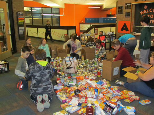 Several students and teachers at Maltby Intermediate