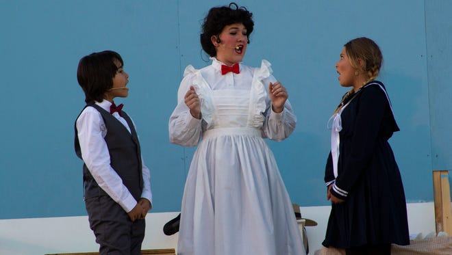 The Sandstone Productions presentation of "Mary Poppins" continues Thursday through Saturday at the Lions Wilderness Park Amphitheater in Farmington.