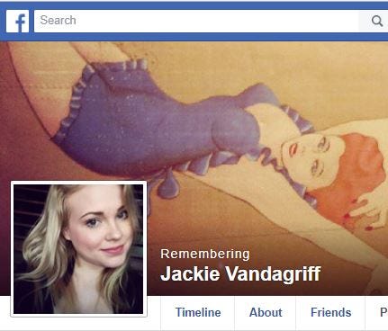 A screengrab of a memorial page for Jacqueline Vandagriff, 24, who was murdered in September 2016.
