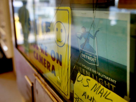 The inside of a laundromat on East 7 Mile Road in Detroit, Michigan, on Thursday, April 19, 2018.
This laundromat participates in Detroit Green Light program that has a green strobe light outside the store and cameras inside and out that have a direct video feed to the Detroit Police.