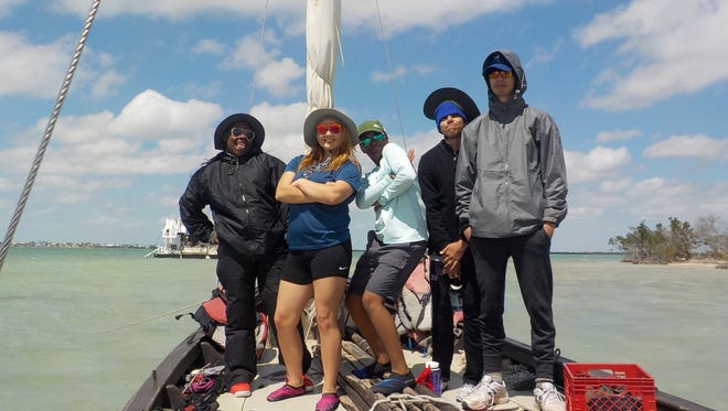 Shaswun Perez, Christine Phillips, Jessica Smallwood, Eduardo Barragan and Jake Coker enjoy the challenge of their Outward Bound adventure