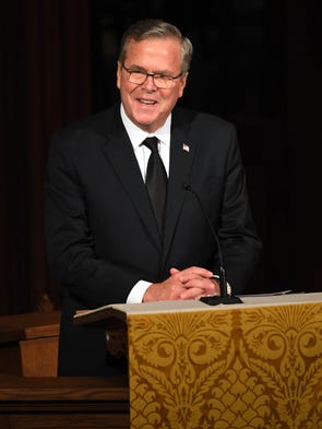 Former Florida Governor Jeb Bush speaks during the