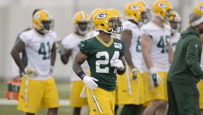 Green Bay Packers rookie Quinten Rollins (24) during rookie orientation in the Don Hutson Center.