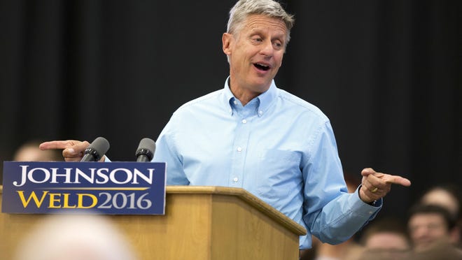 Libertarian presidential candidate Gary Johnson speaks at a campaign rally in Des Moines, Iowa, on Sept. 3. Voters should take a closer look at him rather than settling for one of the major-party candidates, a letter writer says.