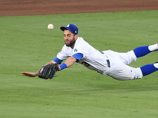 Game 2 at Dodger Stadium: Center fielder Chris Taylor