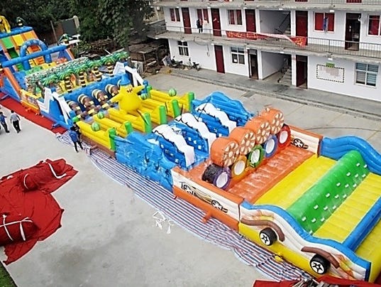A photo of the inflatable obstacle course that was stolen in Phoenix
