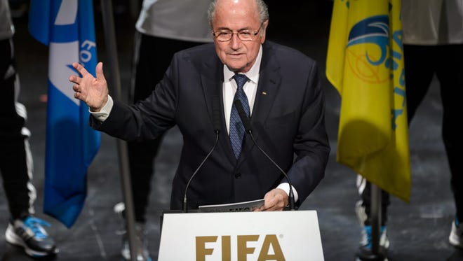 FIFA President Sepp Blatter addresses the opening ceremony of the FIFA Congress in Zurich on Thursday.