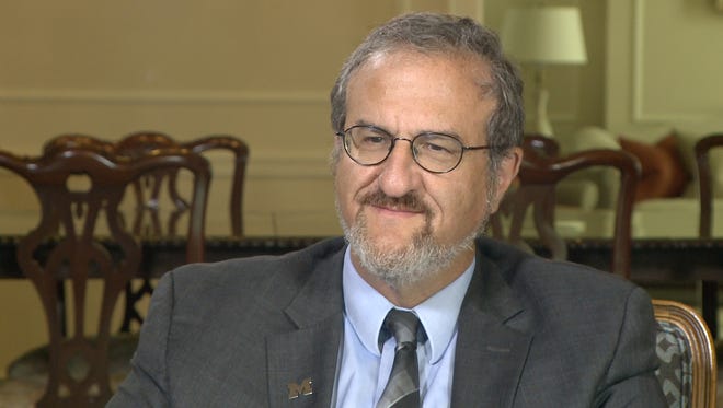 University of Michigan President Mark Schlissel on Aug. 28, 2015, in the library of the President's House.
