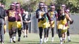 Arizona State football players during their spring
