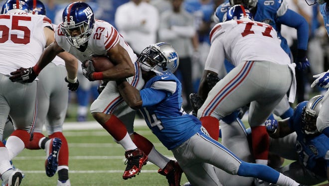 Rashad Jennings, left, is expected back for the Giants' game against San Francisco on Sunday.