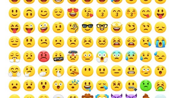 Lines of emojis