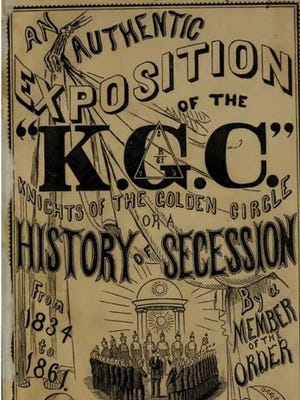 Cover of a booklet issued during the Civil War detailing some of the inner workings of the secretive pro-secession Knights of the Golden Circle.