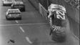 Bobby Allison's car becomes airborne during a wreck