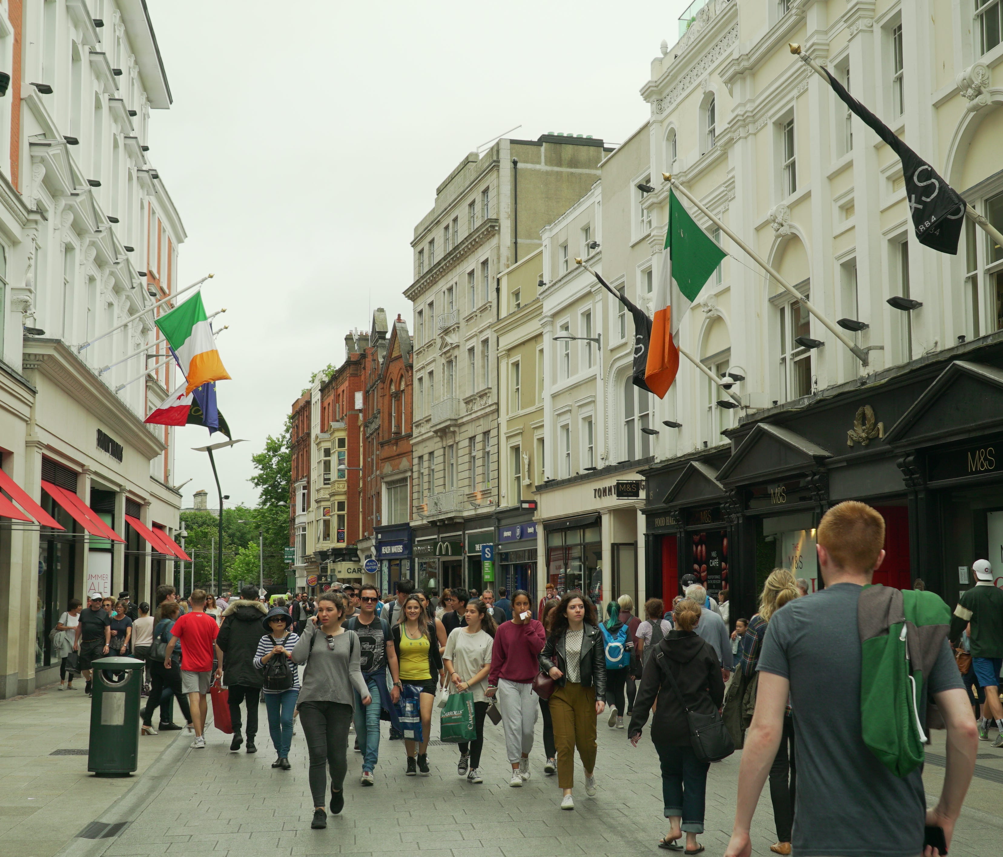 Dublin's Grafton Street, constructed in 1708, one of the most expensive shopping streets in the world.