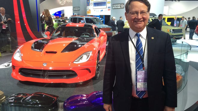 Freshman U.S. Senator Gary Peters visits the North American International Auto Show at Cobo Center in Detroit on Monday.