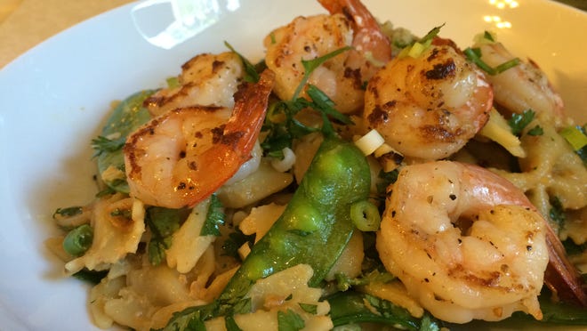 
Bowtie pasta in a Thai-peanut sauce with snow peas and shrimp. This simple dish can be made in the time it takes to boil the pasta.
