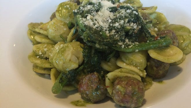 Orecchiette alla Pugliese features fresh, ear-shaped pasta, sausage, chili flakes and sauteed broccoli rabe at Osteria Celli in south Fort Myers.