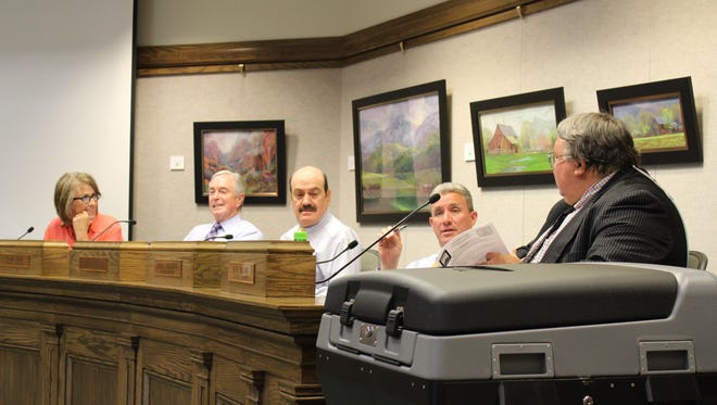 The Cedar City Council gets ready for the June 13 meeting.
