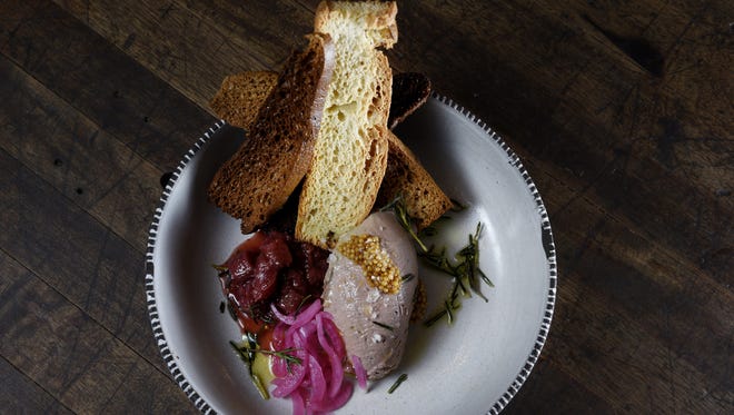 Chicken liver mousse at Turtle + The Wolf.