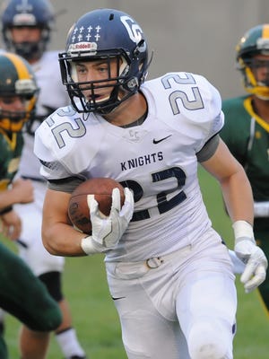 CC senior running back Jacob Page sees open space against Benton Central on Friday night.