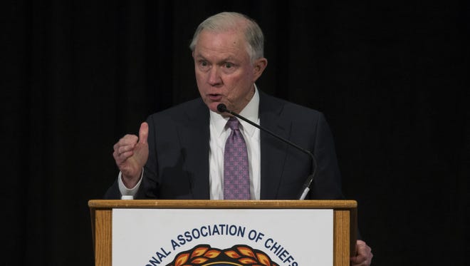 U.S. Attorney General Jeff Sessions speaks April 11, 2017, at the International Association of Chiefs of Police Division Midyear Conference at the Wigwam, 300 E. Wigwam Blvd., Litchfield Park.