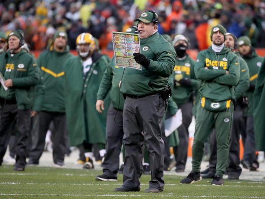 Green Bay Packers head coach Mike McCarthy calls a