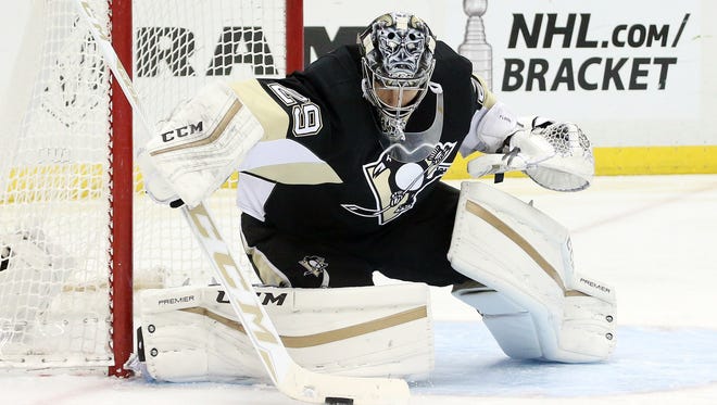Pittsburgh Penguins goalie Marc-Andre Fleury has not started since March 31.