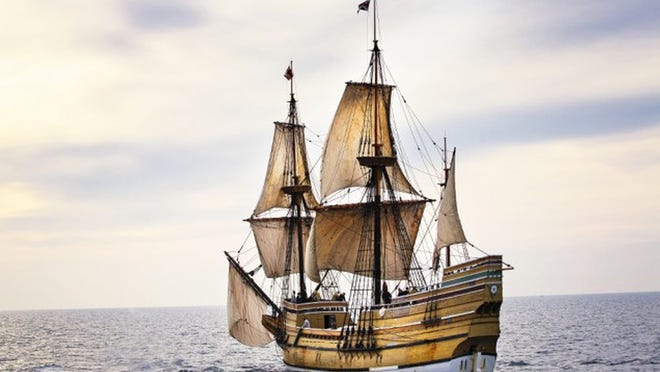 The Mayflower II is a replica of the ship the Pilgrims sailed on.