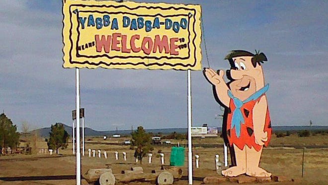 Flintstones, meet the Flintstones at Bedrock City in Valle, at the junction of Arizona 64 and U.S. 180 north of Williams.