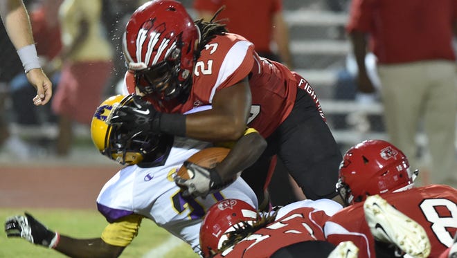 Vero Beach linebacker Corvin Moment (No. 23), is ranked No. 4 on the TCPalm Super 11.