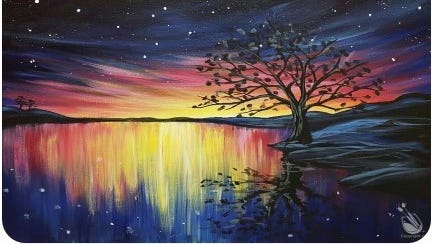 Come to Painting With a Twist from 6 to 9 p.m. April 5 and Paint For a Cause with CareBag. Learn to paint this scene.