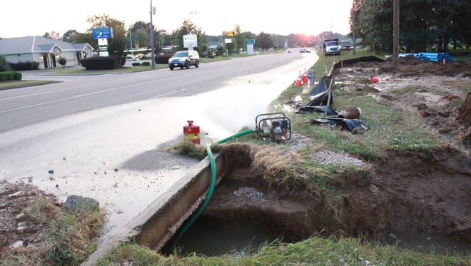 A water main broke this evening near Kroger on West University Parkway.