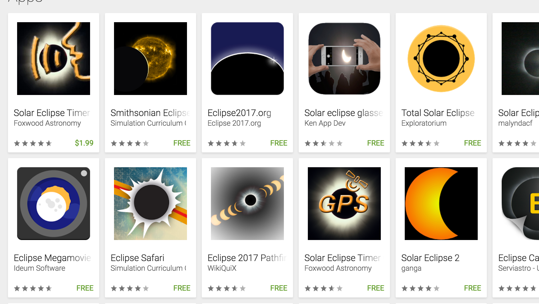 There are more than 100 solar eclipse apps in the app store. Here are