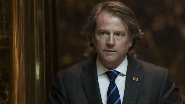 Don McGahn, general counsel for the Trump transition