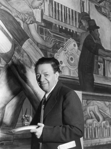 Diego Rivera at work.