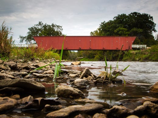 The Hogback covered bridge in Madison County Thursday,