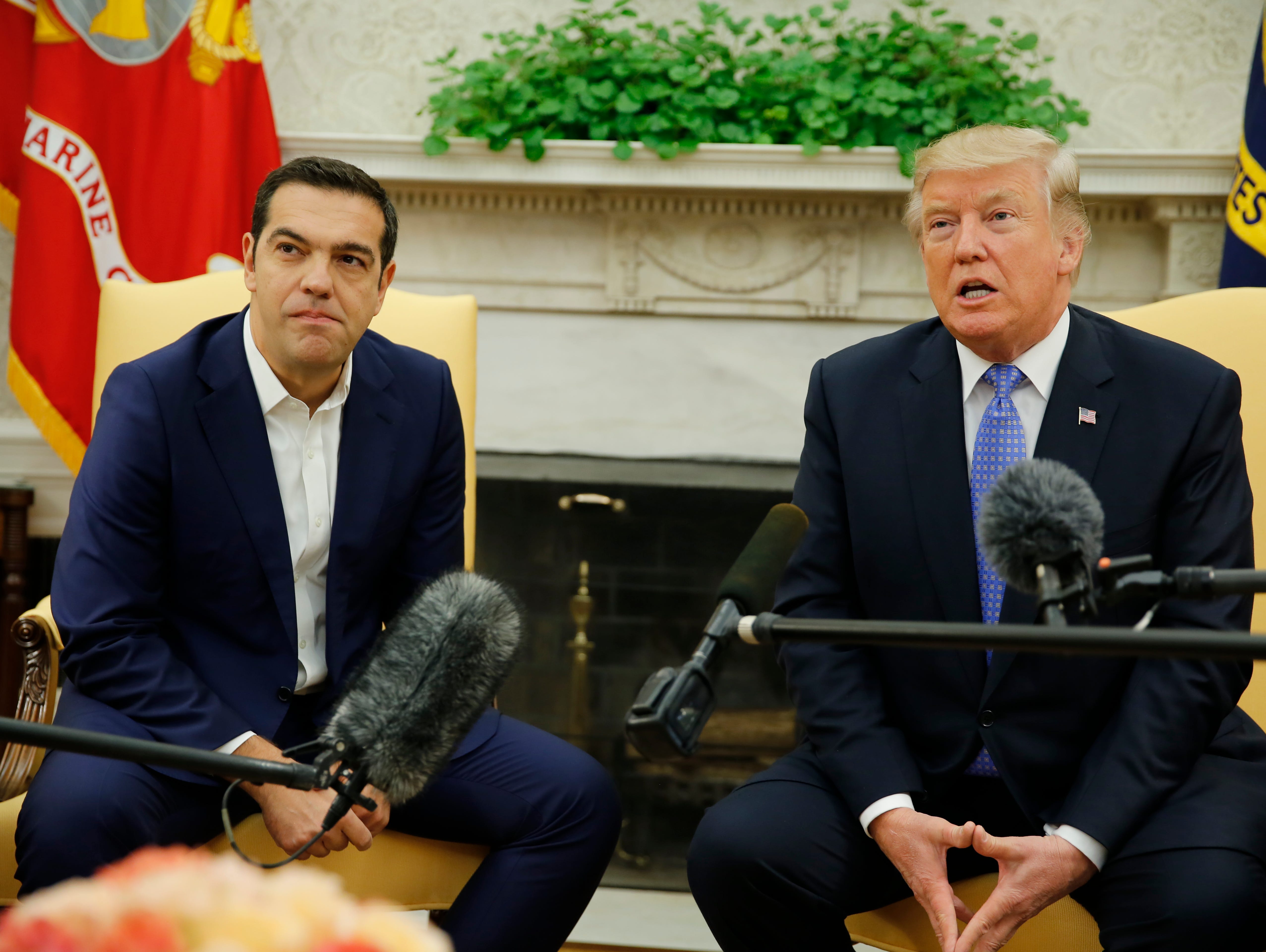 President Trump and Greek Prime Minister Alexis Tsipras.