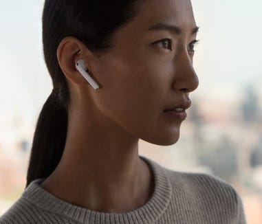 Woman wearing AirPods