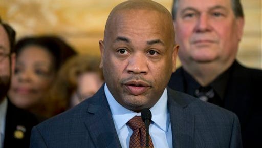 Assembly Speaker Carl Heastie, D-Bronx,  speaks during a news conference on paid family leave on Tuesday, Feb. 2, 2016