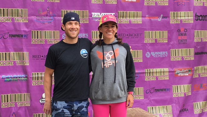 Matthew Curbeau, a native of Penn Yan, and Amy Farrell of Tupper Lake, Franklin County, won the 2016 Musselman triathlon on Sunday, July 10, 2016.