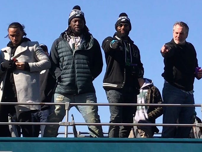 A scene from the Eagles Super Bowl parade.