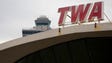 The iconic red-lettered TWA trademark stands atop a famous