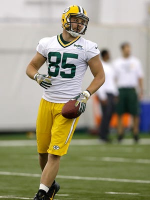Green Bay Packers tight end Mitchell Henry (85) during OTA practice inside the Don Hutson Center on Monday, June 6, 2016.