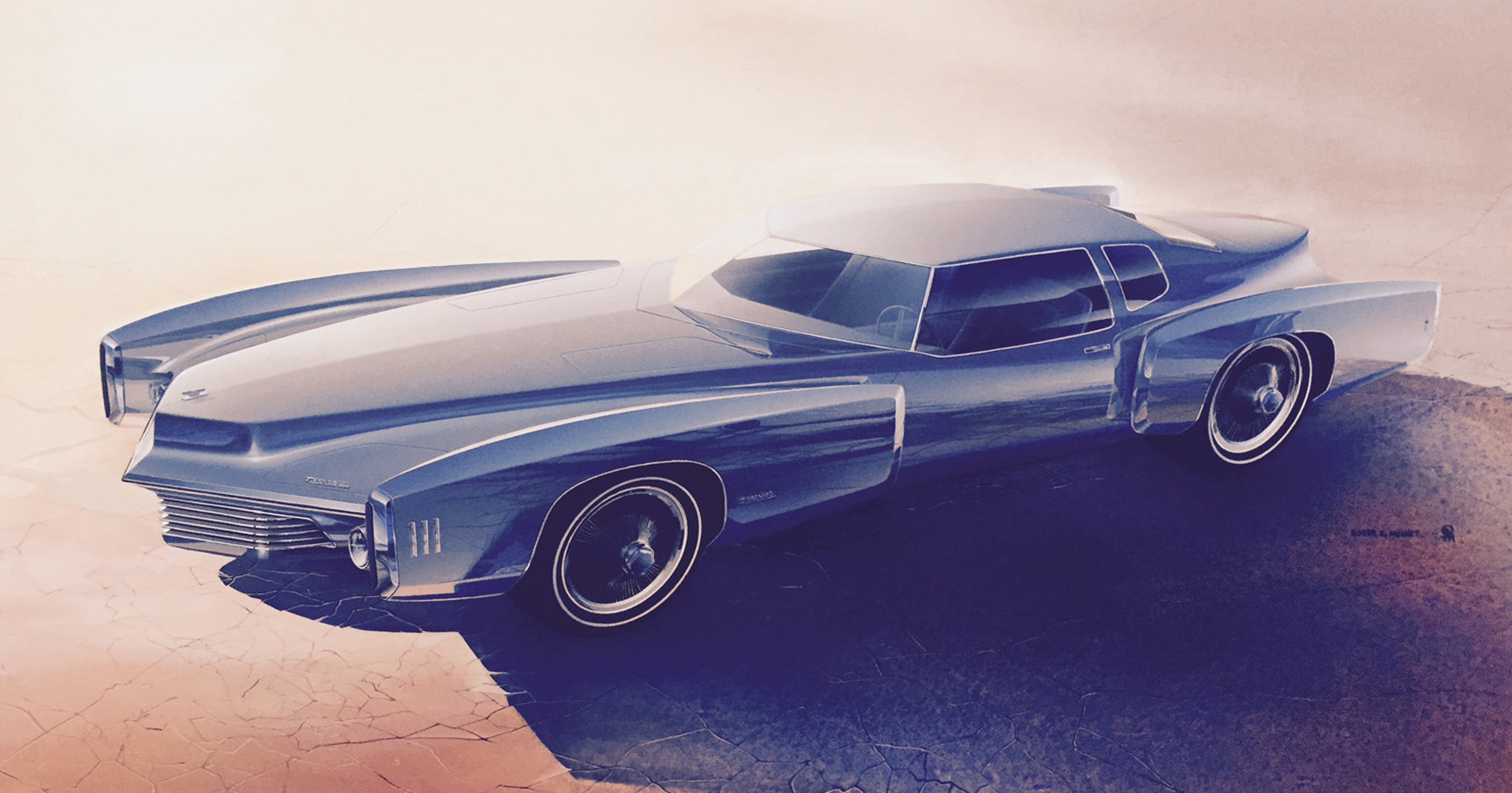 Classic car advertising, concept art on display in Royal Oak