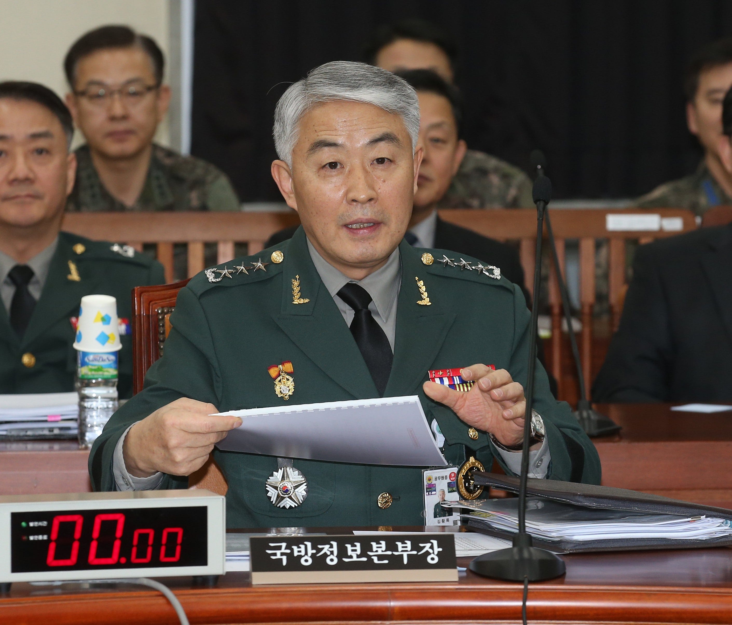 Lt. Gen. Kim Hwang-rok, head of the Defense Ministry's intelligence department, gives a briefing on the recent murder of North Korean leader Kim Jong Un's half brother Kim Jong Nam at the National Assembly's intelligence committee in Seoul, South Kor