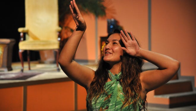 Nicole Kiefer, a Louisiana College freshman from Hawaii, puts her hula dancing background to use during theatre louisiana college's production of Shakespeare's "12th Night."