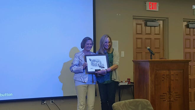 Sen. Mary Kay Papen, left, was honored by the Albuquerque Chamber of Commerce for her work in passing Kendra's Law.
