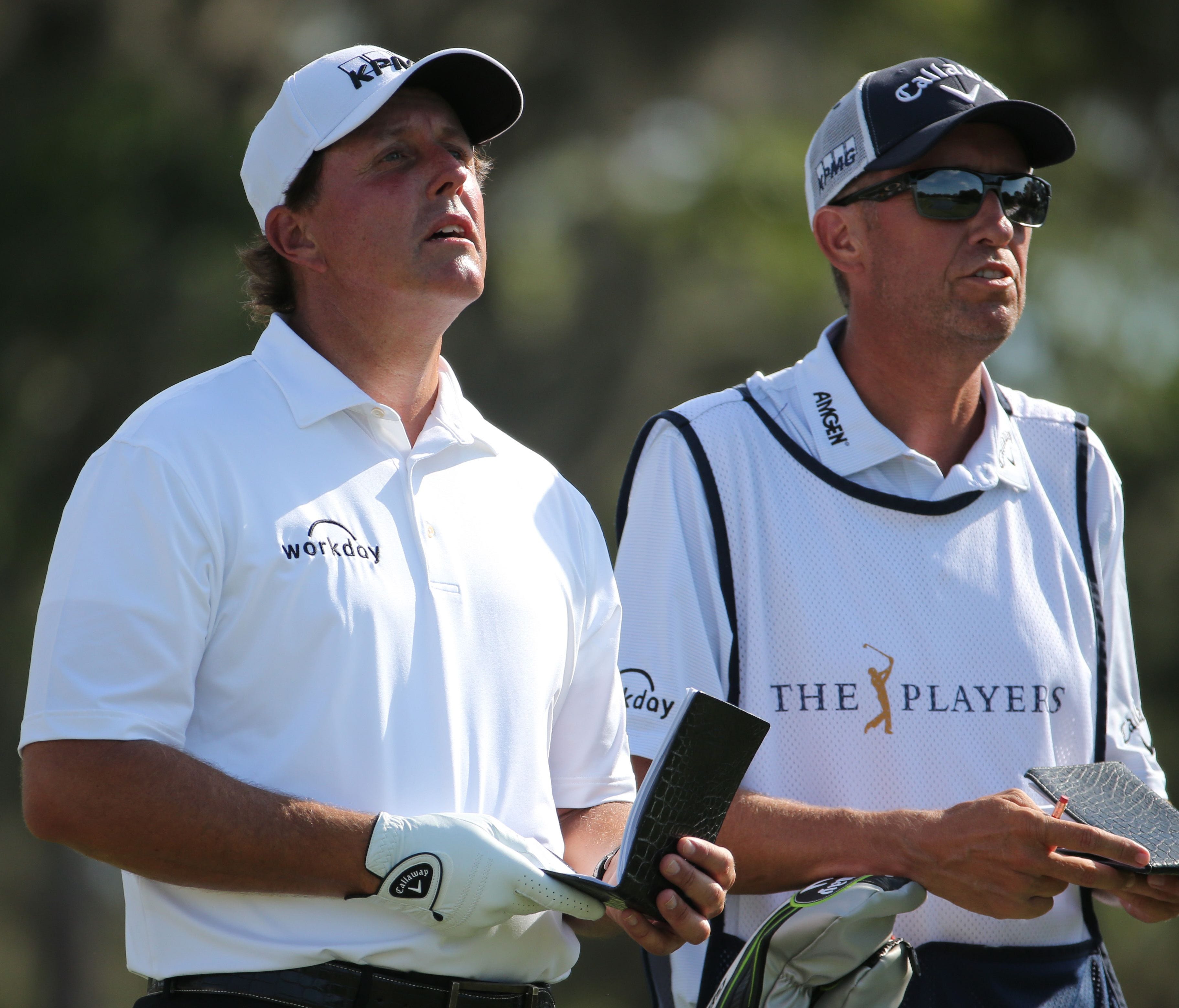Phil Mickelson with his caddie Jim 